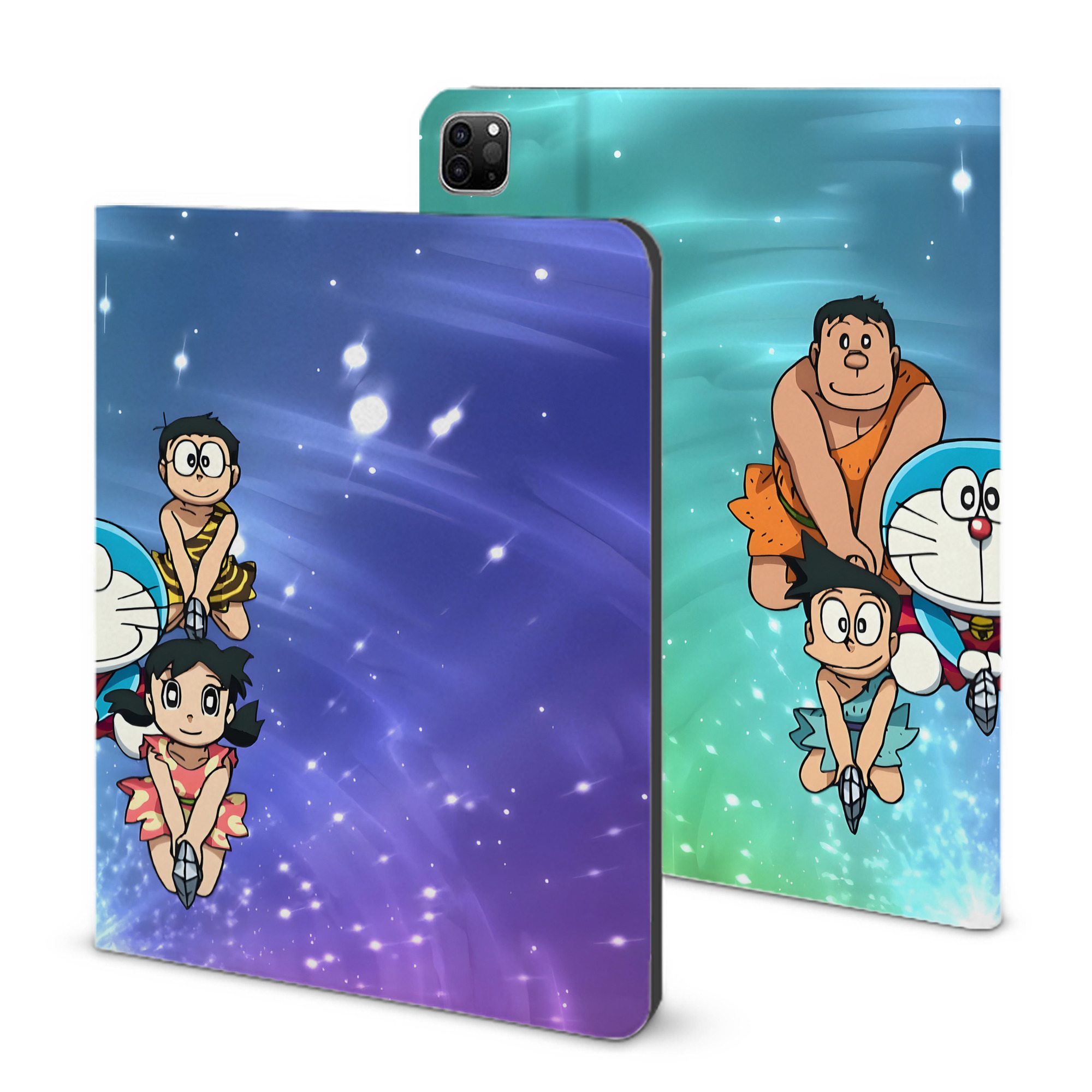 （画像用） ドラえもん Doraemon IPad ケース ブック型 PUレザー TPU 耐衝撃 軽量 薄型 ペン収納なし 全面保護 IPad 各モデル対応